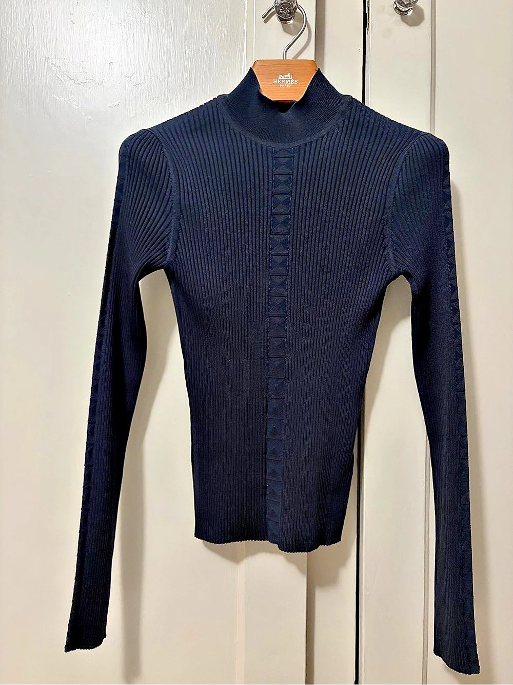 Hermès Medor Ribbed Turtleneck Silk Blend Size 38